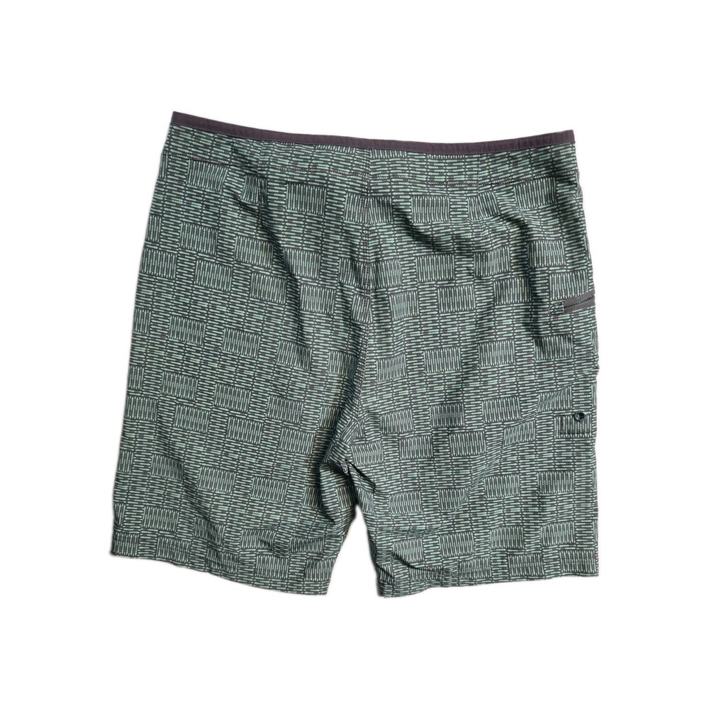 PrAna Board Shorts Men's 36 Green Geometric Surf Swim Beach Quick Dry - Picture 2 of 3